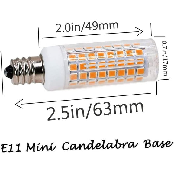 IYFFDFE-E11 led Bulb 75w 100w Halogen Bulbs Replacement, JD e11 T4 Mini Candelabra Base 110V 120V 130 Voltage Input Light Bulbs, Warm White 3000K Pack of 4 (E11-4PWW)