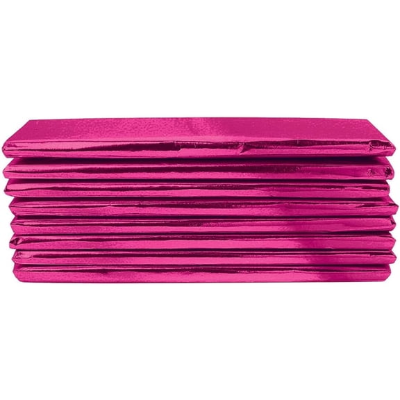 IYFFDFE-FOILMAN Foil Wrapper - Pack of 100 Candy Bar Wrappers with Thick Paper Backing - Folds and Wraps Well - Best for Wrapping 1.55Oz Candies/Chocolate Bars/Gifts - Size 6 x 7.5-inch (Fuchsia)