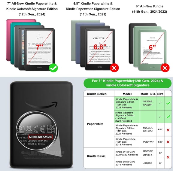 IYFFDFE-Fintie Case for All-New 7" Kindle Paperwhite (12th Generation, 2024) and Kindle Colorsoft - Lightweight Slim Shell Cover with Hand Strap Auto Sleep/Wake, Black