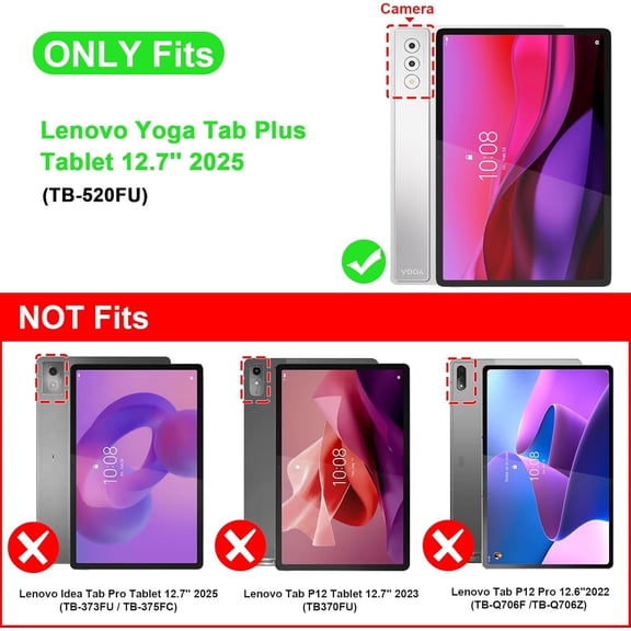 IYFFDFE-Fintie Case for Lenovo Yoga Pad Pro AI 12.7" TB520FU / Yoga Tab Plus 12.7 inch Tablet, Lightweight Slim Shell Stand with Auto Sleep/Wake, Black