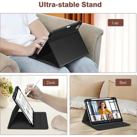 IYFFDFE-Fintie Folio Case for iPad Pro 11-inch (M5) 2025 / (M4) 2024, Magnetic Multi-Angle Smart Stand Cover with Built-in Pencil Holder & Pocket, Auto Sleep/Wake, Black