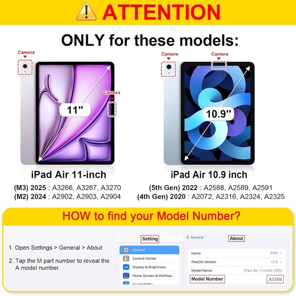 IYFFDFE-Fintie Magnetic Stand Case for iPad Air 11-inch M3 (2025) / M2 (2024), iPad Air 5th (2022) / 4th Generation (2020) 10.9 Inch - Multiple Angles Shockproof TPU Cover with Pencil Holder, Black