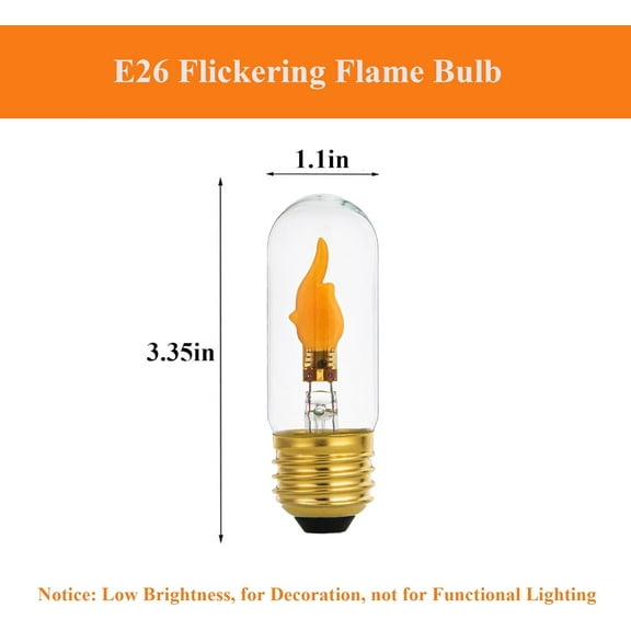IYFFDFE-Flickering Light Bulb E26 Medium Base, LED Flickering Flame Light Bulbs for Decoration, Pack of 2