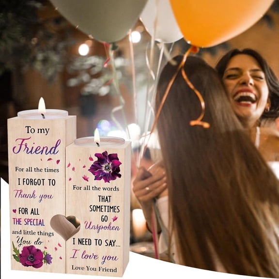 IYFFDFE-Friend for Women, Friendship Gifts for Women, Best Friend Birthday Gifts, Friend Candle Holders, Heartfelt Home Decor Gift
