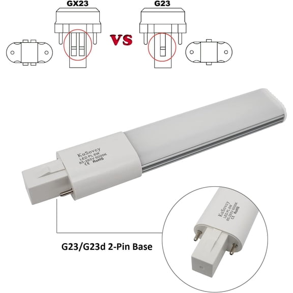 IYFFDFE-G23 LED Bulb L167mm 2-Pin PL-S Lamp 2-Pack 6W Plug in Recessed Horizontal Retrofit CFL 180 Degree View Angle PL Ceiling Compact Fluorescent Lamp Replacement Daylight 6000K