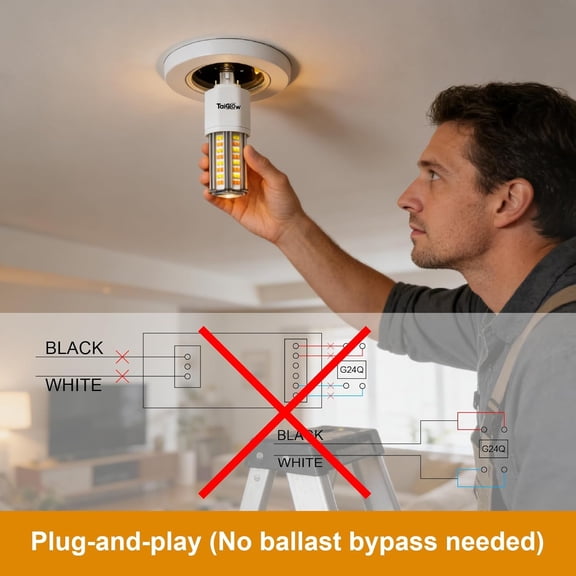 IYFFDFE-G24q LED Bulb Light, 14W 1850 Lumen 4 Pin Led Bulb, 32W CFL Replacement Dimmable(3000K/3500K/4000K/5000K/6500K) for Recessed Downlights, Ceiling Fixtures, Wall Sconces, Bathroom Vanity Lighti