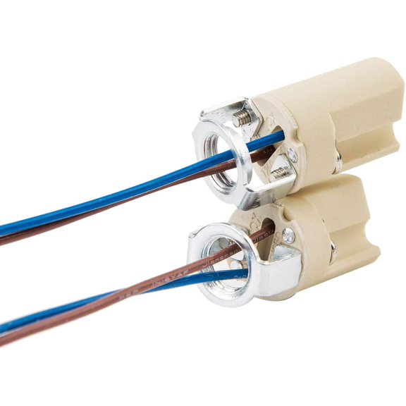 IYFFDFE-G9 Base Bulb Socket Ceramic Lamp Holder Halogen Beads with Wire Stand LED Aging Test Lamp Bracket (2pc)