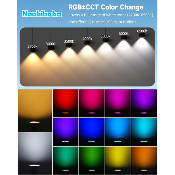 IYFFDFE-GU10 Color Changing LED Bulbs with Exclusive Loop Mode (Monochrome Fade), RGB + Adjustable White 2700K-6000K, 5W 35W Equivalent, GU10 LED Bulbs 1 Remote Control 100-240V, 3-Pack