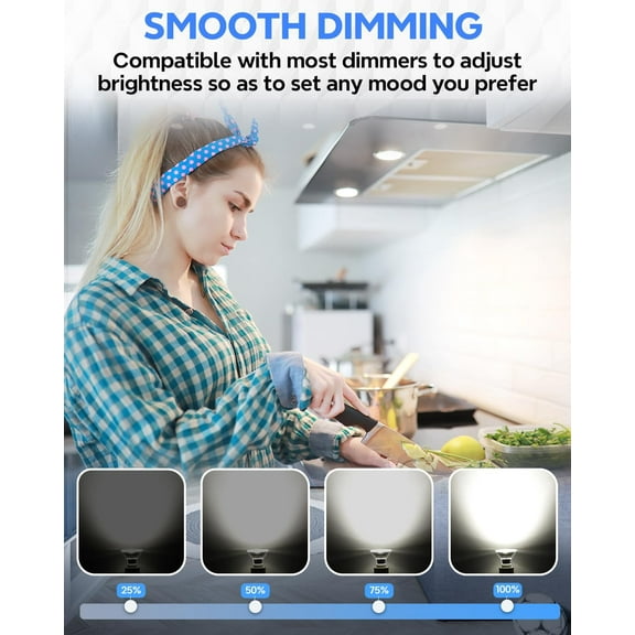 IYFFDFE-GU10 LED Range Hood Light Bulbs 6W,5000K Daylight White Kitchen Light 50W Halogen Bulb Replacement,Dimmable GU10 Appliance Bulb for Recessed Track Lighting,Ceiling Light,Range Hood-2Pack