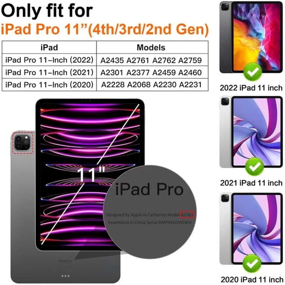 IYFFDFE-Gaming Case for iPad Pro 11-Inch 2022/2021/ 2020/2018 Model 1st/ 2nd/ 3rd/ 4th Gen, for PUBG/COD, Detachable Grips & Removable Panel, Hollowed-Out Design for Coolers,Cover with Grips (Black)