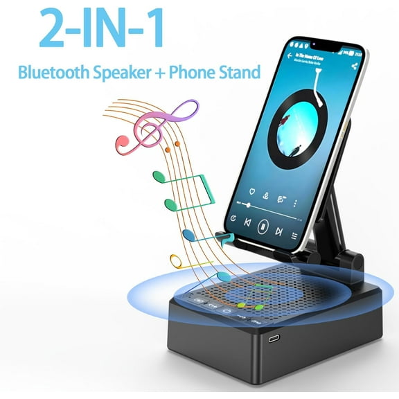 IYFFDFE-Gifts for Men Women,Cell Phone Stand with Wireless Bluetooth Speaker Anti-Slip Base HD Surround Sound Compatible with iPhone Smartphones,Cool Gadgets for Men,Birthday Gifts for Him Husband Bo
