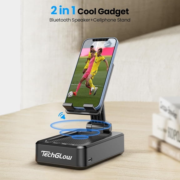 IYFFDFE-Gifts for Men Foldable Cellphone Stand with Bluetooth Speaker Wireless Speaker with Phone Holder Birthday Gift Idea for Man Woman Cool Gadget