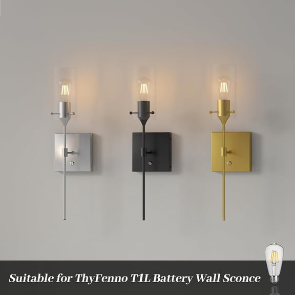 IYFFDFE-LED Bulbs 3.7-5V 2 Pack,3.7-5V,ST64,E26 for Home, Office2700K 400 Lumen,Suitable for Battery Operated Wall sconces(Only for Built-in Battery Wall sconces)