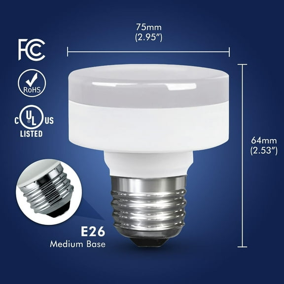 IYFFDFE-LED Puck Light Bulb, E26 Bulb Base, Dimmable, Flat Light Bulb 11W (60W Equivalent), 800 Lumens, 4000K Cool White, Low Profile Light Bulb 120V, UL Listed (2 Pack)