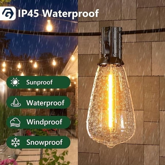 IYFFDFE-LED ST38 Replacement Light Bulbs for Indoor Outdoor String Lights - C7 Candelabra Fits E12 Socket Light Fixtures with Round Globe Clear Edison Waterproof Dimmable 4 Pack