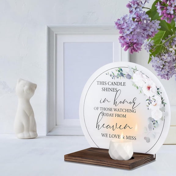 IYFFDFE-Memorial Candle Sympathy Gifts Wedding Memorial Sign, Memorial Service Decorations, Bereavement Gifts for Loss of Loved One, in Memory of Mom/Father/Husband