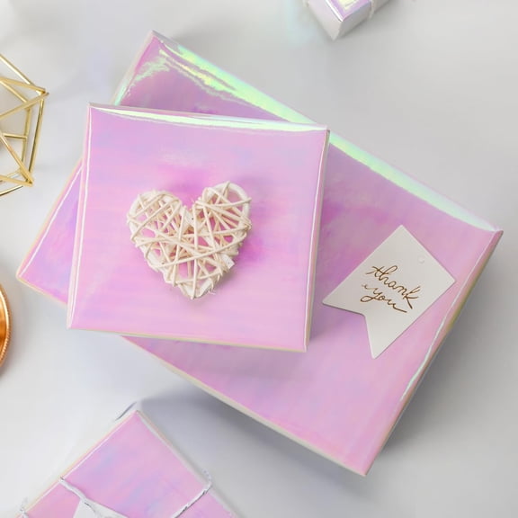 IYFFDFE-Metallic Iridescent Wrapping Paper - 17Inch x 33Feet - Girly Pink Iridescence Holographic Pattern Girls Fairy Gift Wrap Present Paper for Birthday Wedding Bridal Shower Valentine's Day Mother