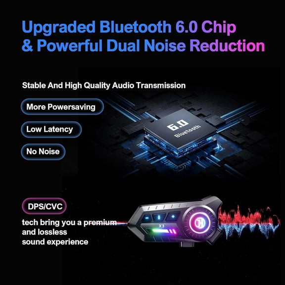 IYFFDFE-Motorcycle Bluetooth Headset with Voice Assistant,Helmet Speakers IPX67 Waterproof & Bluetooth 5.3 /1200mAh Long-Lasting Battery,Motorcycle Headset Perfect for Cycling, Skiing & Riding