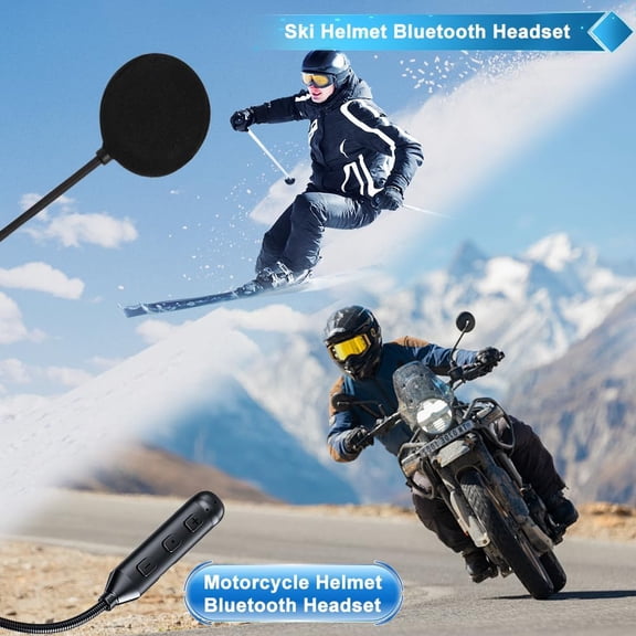 IYFFDFE-Motorcycle Helmet Bluetooth Headset with Voice Speaker, BT5.3 HiFi Stereo Sound, Safe Riding Helmet BT Headset for Communication Assistant, Hand Free, Noise Redution, IPX6 Waterproof (Black)