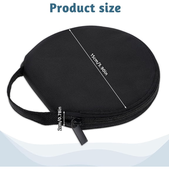 IYFFDFE-Oxford CD Case DVD Storage Holder Disc Storage Binder 20 Capacity Black Portable Wallet Round Dividers Folder for Car, Home, Travel Carrying Organizer