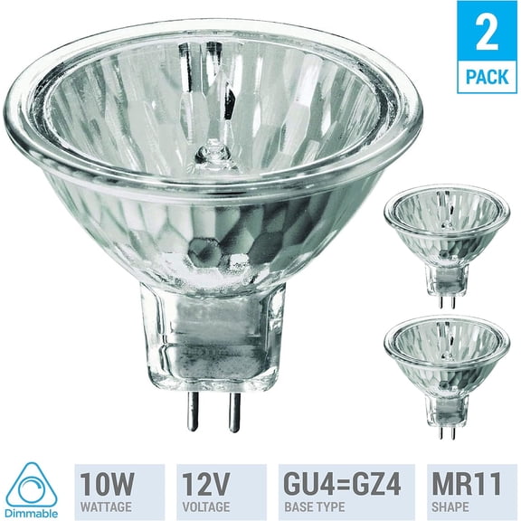 IYFFDFE-(Pack of 2 10 Watt MR11 12 Volt Precision Halogen Reflector Fiber Optic Light Bulb 10W 12V