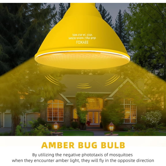 IYFFDFE-Par38 Amber Yellow LED Bug Light Bulbs Outdoor,20W(200W Equivalent) Bug Light for Outside 2000K, E26 Base Flood Light Bulbs for Porch Lights,Hallway Lighting,Decorative,Dimmable2 Pack