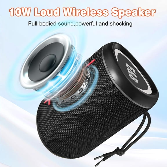 IYFFDFE-Portable Bluetooth Speaker with Lights, IPX4 Waterproof, Small Wireless Speaker for Home Party Outdoor Beach, Loud Sound, Bluetooth 5.3, TWS Pairing, Support TF Card