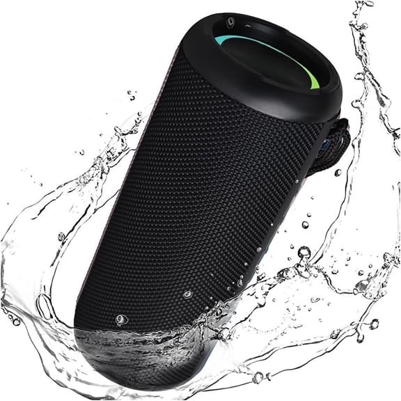 IYFFDFE-Portable Bluetooth Speakers, Loud Stereo Sound, Deep Bass, IP66 Waterproof, RGB Lights, Dual Pairing, Wireless Speaker for Home, Outdoor, Party, Beach etc (Black)