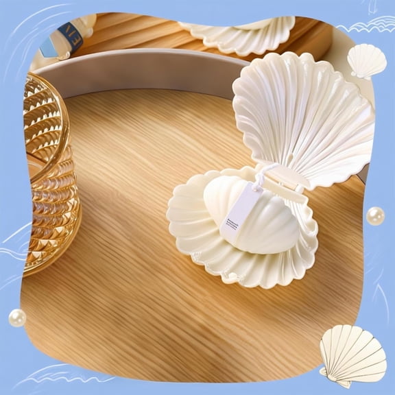 IYFFDFE-Seashell Shape Scented Candle with Bow,Enchanted Inside Shell,Boho Coastal Soy Wax Aroma Home Decor Piece,Wedding Prop & Luxury Beachy Gift