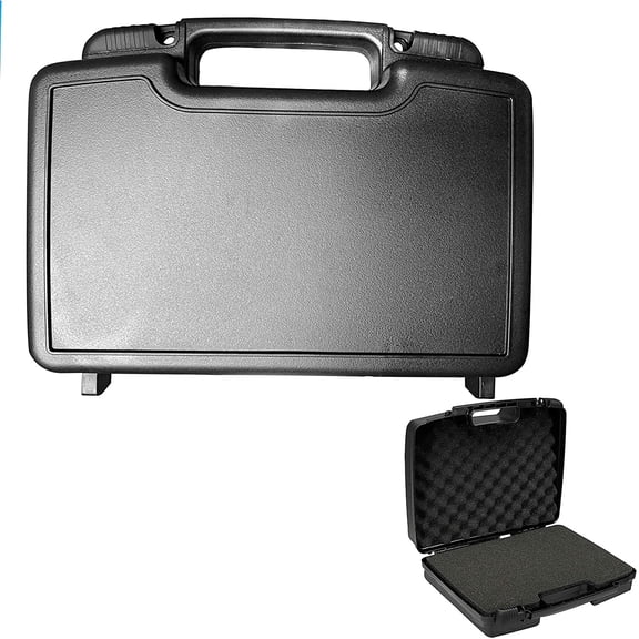 IYFFDFE-Small Hard Case with Foam, 10" Lightweight Pluck Foam Padded Protection Carrying/Storage Case - Customizable Interior for GoPro, Camera, iPhone, Tablet, Black - Outer Size:10.5 x 8.5 x 3