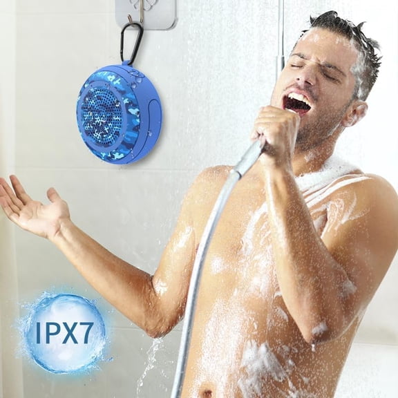 IYFFDFE-Small Portable Bluetooth Speaker, Portable Shower Speakers IPX7 Waterproof Wireless Floating Pool Mini Outdoor Speakers Handsfree with Built-in Mic for Hot Tub, Swimming, Beach, Boating