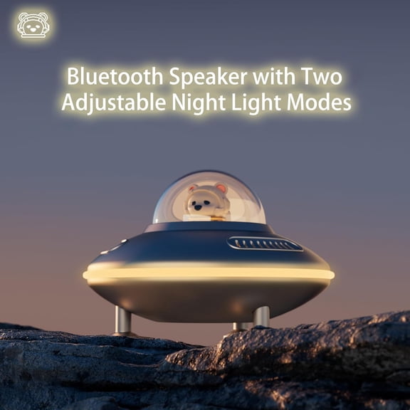 IYFFDFE-Small Speakers Wireless, Night Lights Bluetooth Speaker, Cute Speaker with Bluetooth 5.4, USB Disk&AUX&TF-Card Input, Birthday Gifts for Teen Boys Girls, Cool Stuff for Room - Silver