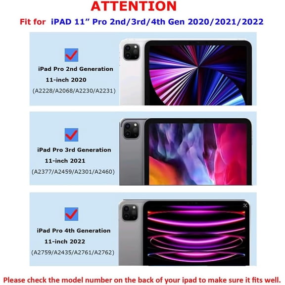 IYFFDFE-Smart Folio Case for iPad Pro 11 Inch 4th/3rd/2nd Generation (2022/2021/2020), Soft and Anti-Slip, Auto Sleep/Wake, Slim Silicone Case for iPad Pro 11 Inch with Trifold Stand for Men (Black)