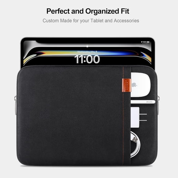 IYFFDFE-Tablet Sleeve Case for 13 inch New iPad Pro M5 M4 2025-2024, 13 inch New IPad Air M3 M2 2025-2024, 12.9 inch ipad Pro 6 5 4 3 2022-2018 Tablet iPad Protective Bag, Black