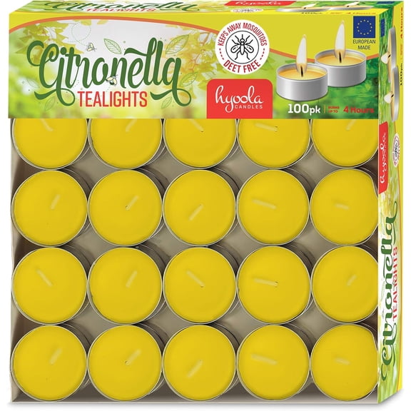 IYFFDFE-Tealight Citronella Candles - Anti Mosquito Candle - 4 Hour Burn - 100 Pack - DEET Free