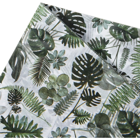 IYFFDFE-Tropical Wrapping Tissue Paper - 24 Sheets 19.7x27.5 Inch - Light Green Plam Leaf Print Wrap Paper Bulk for Packing, DIY Crafts