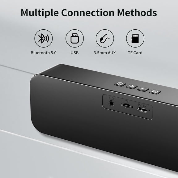 IYFFDFE-USB Computer Speakers,Pc Speakers for Desktop,Stereo Sound & Rich Bass,with 3.5mm Aux-in,Bluetooth,TF Card Port,USB Powered Speakers for Desktop Monitor,for Web Conferences,Offices,Teacher,Mu