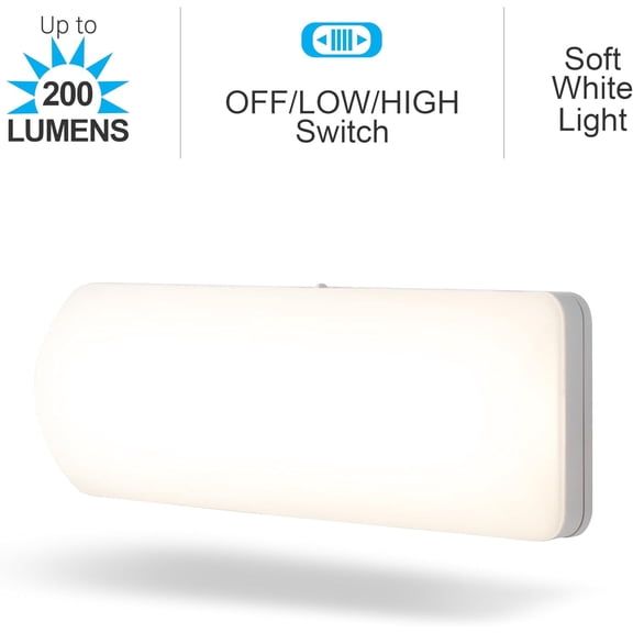 IYFFDFE-Ultrabrite LED Light Bar Night Lights Plug Into Wall Room Decor Ambient Lighting High/Low/Off Switch Bright Nightlight, White, 200 Lumens, 2 Pack