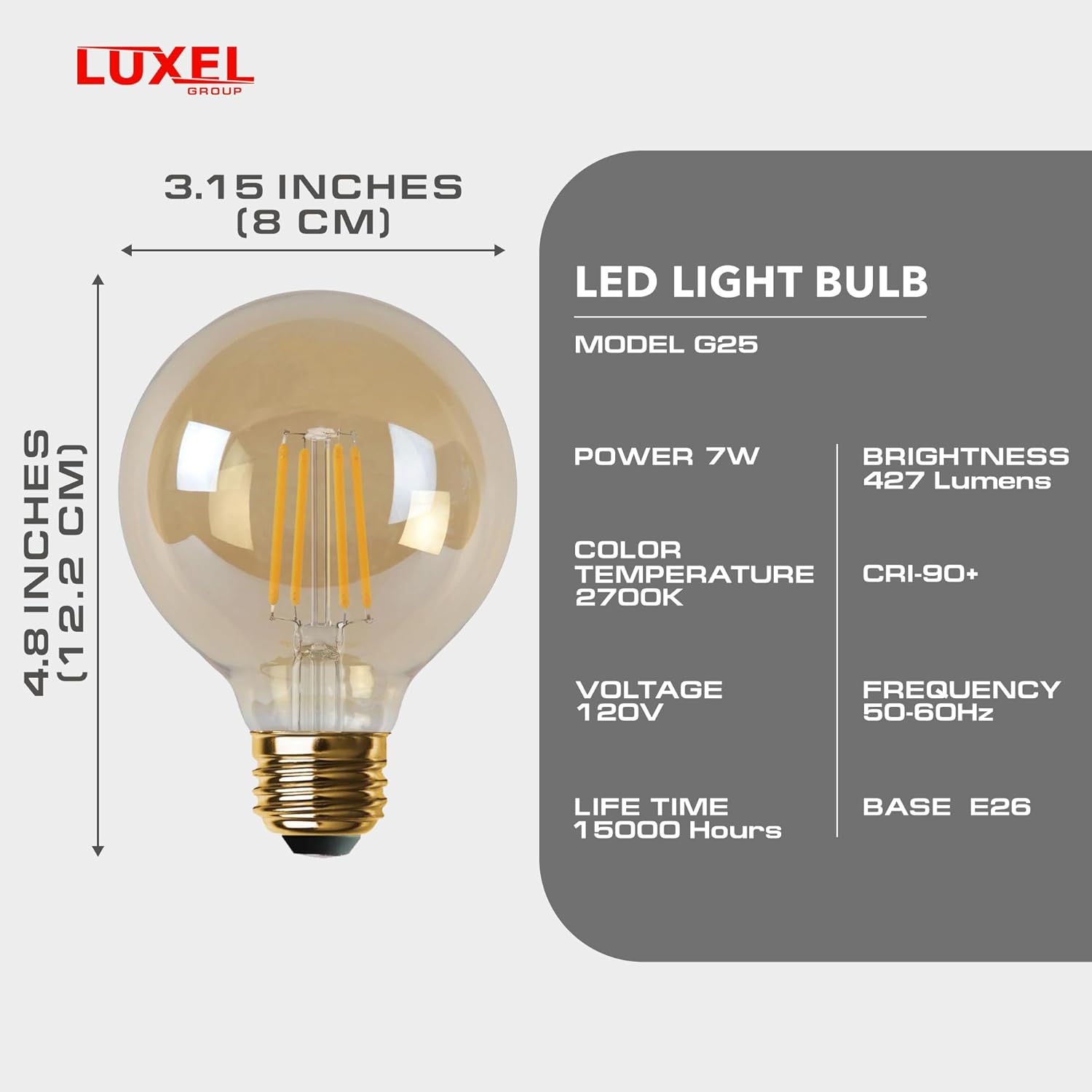 IYFFDFE-Vintage LED Edison Bulbs G25/G80-7W Equivalent 40W - Dimmable ...