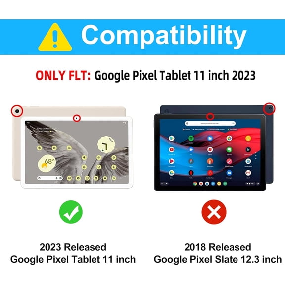 IYFFDFE-for Google Pixel Tablet Keyboard Case 11 inch 2024/ 2023, Magnetic Detachable Wireless Bluetooth Keyboard, Protective Folio Smart Cover with S Pencil Holder, Pixel Tablet Keypad, Rechargeable