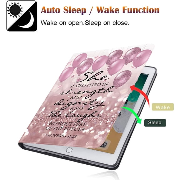 IYFFDFE-for Samsung Galaxy Tab A8 Case 10.5 inch 2022, with Coaster Adjustable Stand Auto Wake & Sleep Smart Cover for 10.5" Tablet SM-X200/X205/X207 - Bible Verses Proverbs 31:25 (Pen Bag)