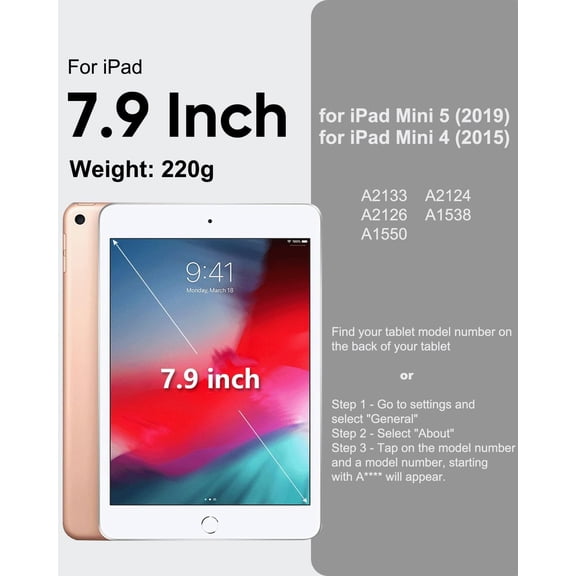 IYFFDFE-for iPad mini 5 / Mini 4 Case 7.9", Sturdy Heavy Duty Shockproof Protection Folio Stand Case with Smart Cover Auto Sleep/Wake for iPad mini 5th / 4th Generation, Rose