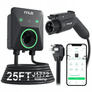 IYILO 40A Level 2 EV Charger, NEMA 14-50P, J1772, 25FT Cable, Dual Temp Sensors, UL 2594, ETL, FCC