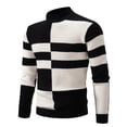 thumbnail image 1 of IYTR 2024 Fall Sweater For Men Casual Color Block Long Sleeve Pullover Turtle Neck Sweater Leisure Textured Sweater Black XL, 1 of 5
