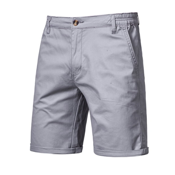 IYTR Athletic Shorts for Men Cargo Shorts Elastic Waist Zipper Button Sports Shorts Outdoor Sweatpants Solid Color Summer Workout Shorts Casual Hiking Shorts (Gray,36)