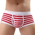 thumbnail image 1 of IYTR Breathable Boxers With Side Openings Mens Boxer Briefs Mid Waist Briefs Stripe Briefs Red S, 1 of 1