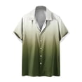 thumbnail image 1 of IYTR Button Down Shirt Men Summer Hawaiian Beach Shirts Gradient Color Lapel Tee Shirts Casual Loose Blouses Green M, 1 of 5
