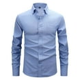 thumbnail image 1 of IYTR Button Up Shirts for Men Turndown Collar Tshirts Spring Clothes Leisure Solid Color Loose Fit Lightweight Long Sleeve Shirt (Sky Blue,XL), 1 of 7