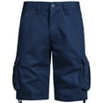 thumbnail image 1 of IYTR Cargo Shorts for Men Mid-waist Zipper Button Multi-Pockets Work Shorts Summer Outdoor Hiking Shorts Solid Color Athletic Shorts Casual Sweatpants Shorts (Navy,XL), 1 of 5