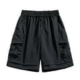 thumbnail image 1 of IYTR Cargo Shorts Pants For Men With Multi Pockets Fashion Outdoor Workout Shorts Solid Color Drawstring Elastic Waist Shorts Pants Black L, 1 of 6